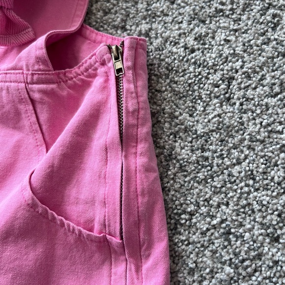 &merci En Merci Bubble Gum Pink Washed Shortalls 100% Cotton Side Zipper Size M - Picture 11 of 13